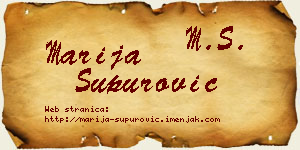 Marija Supurović vizit kartica